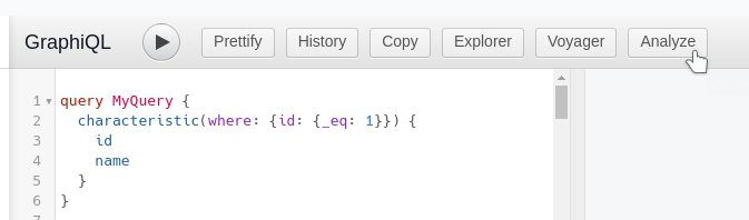 GraphiQL analize option